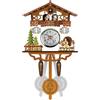 EIOLWJIEO Orologio a Campana con Ora degli Uccelli di Facile Lettura, melodioso promemoria del Tempo, Orologio a cucù Tradizionale in Legno, Stile Chalet della Foresta Nera, CM004