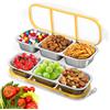 Fentar 2Pezzi 600ml Scatola Portasnack con Scomparti in Acciaio Inossidabile, Bento Box Antigoccia per Bambini, Contenitori Ermetici Riutilizzabili per Alimenti, Barattoli per Pranzo, Salse e Frutta