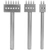 Atyhao Perforatrice per cuoio, 3 pezzi Strumento per punzonatura spaziatura in acciaio al carbonio ad alto tenore Set di perforazione per utensili a mano per artigianato in pelle fai da te(6 millimetri)