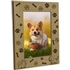 CREATCABIN Cornice per Animali Domestici Stampa Zampe di Cane Cornice Verticale In Legno Naturale per Foto Memoriale Da Tavolo Display Ricordo 4X6 Immagine Regalo per Cani Gatti Famiglia 21.8x16.8cm