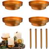 JINGTOPS 4 Pezzi Porta Candele Oro Centrotavola Natalizio,Portacandele In Metallo Da 8 Cm Per Corona Dell'avvento,Candelabri Natalizi Portacandele 2 In 1 Con Punta Rimovibile,Centro Tavola Natalizio
