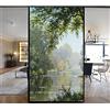 LXDWEI, pellicola decorativa per finestre con privacy, effetto foresta, pellicola statica adesiva senza colla, coperture per finestre smerigliate (L x P) 52x100 cm (20,5 x 39,4)