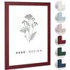 Haak Cornice portafoto moderna stabile Miko rosso scuro, 30 x 30 cm, per immagini, certificati, poster, puzzle, colori pastello