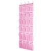 SAVERHO Scarpiera da appendere, organizer per scarpe da appendere alla porta, con 24 tasche in rete traspirante, per uomini, donne e bambini, dimensioni: 147 x 53 cm (rosa)