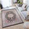 TAPISO Victoria Tappeto con Frange Antiscivolo Lavabile Pelo Corto per Soggiorno Camera da Letto Salotto Sala Design Tradizionale Grande Rosetta Colori Scuri 160 x 230 cm