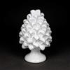 Ceramiche Azzaro & Romano Caltagirone Pigna siciliana bianca in ceramica di Caltagirone - H 15cm - Interamente fatto a mano - 100% Made in Italy