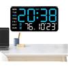 Generico Orologio Digitale da Parete a Batterie | Ampio Display LED con Indicatore Temperatura Decorativo,Orologio Per Camera Da | per Uffici Camera Garage Esterno Terrazzo Piscina Palestra Scuola