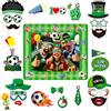 POPOYU Puntelli per cabina fotografica di calcio della Coppa del Mondo 2026, kit di decorazioni per feste di calcio con cornici gonfiabili per selfie, accessori per cabina fotografica per bambini