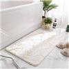 Kortran Tappetino da bagno in marmo, lussuoso tappeto da bagno morbido antiscivolo rosa e oro, decorazione del tappeto da bagno antiscivolo assorbente d'acqua for il bagno della cucina interna, doccia(White,5