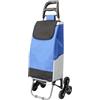 BIANCHERIAWEB Carrello Spesa con Ruote Trolley Portaspesa con Manico Romeo Carrello Blu