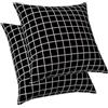 ggaimwf Fodere per cuscini neri 2 pacchi Moderno Bianco e nero Cuscini geometrici Federe a quadretti Decorazione del letto con cuscino per soggiorno Camera da letto Federe per cuscini 40x40 cm