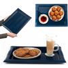 KADAX Vassoio rettangolare in plastica per cucina, vassoio da cucina antiscivolo, vassoio da servizio, vassoio da caffè con manici, vassoio da colazione, vassoio da caffè (blu marino)