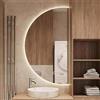 Generic Specchio da bagno LED intelligente, specchio da toeletta a mezzaluna, antiappannamento, specchio illuminato dimmerabile a 3 colori con interruttore touch per la decorazione della casa
