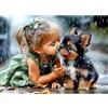 CEOVR Diamond Painting Kit 30x40cm,Ragazza e Cane Pittura Diamante Kits,DIY Diamanti Painting Momenti Bellissimi Pieni D'amore