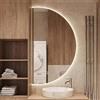 Generic Specchio da bagno LED intelligente, specchio da toeletta a mezzaluna, antiappannamento, specchio illuminato dimmerabile a 3 colori con interruttore touch per la decorazione della casa