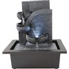 Dyna-Living Fontana per interni a LED, luce bianca, soggiorno, scrivania, fontana decorativa con illuminazione, resina, 23 x 17,5 x 27 cm