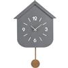Decor Space Orologio da parete Home con pendolo in acciaio a batteria 24x5,5x37,5 h cm (grigio)