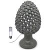 Mondocreazioni Lampada pigna in ceramica forata con filo classica realizzata e decorata a mano oro argento gdm (Grigio 21021PK)