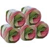 FLORAVOGUE Filato di lana arcobaleno tinto a mano con sfumature di rosa - Arcobaleno (5 gomitoli (250 g), 13)