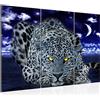 Runa Art Africa Leopardo Quadri Soggiorno Grande Blu Cielo Notturno 120 x 80 cm 3 Pezzi Decorazione Murale 000331c