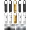 Your Day Mate Tiralampo di riparazione, confezione da 32, 10 tiralampo in metallo, 24 linguette in nylon, tiralampo di ricambio, cursore per giacca, zaino, pantaloni, tenda, linguette per cursore