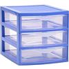 ACAN Tradineur - Cassettiera guadiana da tavolo, con 3 cassetti trasparenti, torre di stoccaggio, armadio, bagno, ufficio, prodotto in Spagna (blu, 17,5 x 18 x 21,5 cm)