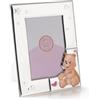 ARTÉ 10x15 Cornice portafoto per BAMBINA, Made in Italy, elegante placcata in argento, Silver Plated antiossidante, Bellissima cornice in Silver Plated con retro in legno laccato bianco E210/ROSA