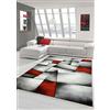 Teppich-Traum Traum Living Designer stanza Tappeto Tappeto moderno moquette mucchio basso con motivo a diamante taglio contorno Rosso Grigio Bianco Nero Größe 200 x 290 cm