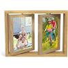 Zamety Cornice Portafoto 10x15 Rotante, Cornice Portafoto in Legno Doppia Faccia, Cornice per 4 Foto, Cornici Doppie per Foto Visualizzazione Verticale o Orizzontale per Famiglia, Compleanni e