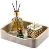 KINGFOM Vassoio in pelle, vassoio per chiavi per gioielli profumi, piccolo vassoio decorativo per bagno, comodino, tavolino da caffè, ciotola portachiavi per corridoi (beige)
