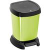 Rotho Paso Cestino per il Bagno con Pedale e Coperchio, Plastica (PP) senza BPA, Verde (Metallico), 6 L, 23.4 x 21.9 x 29.2 cm