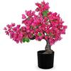Arborus Bouganvillea artificiale in vaso nero, 52,8 cm, grandi fiori artificiali in vaso, bouganvillea in finta seta, fiori rosa primaverili, fiori decorativi per interni per casa, tavolo, scrivania