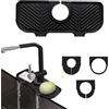 LZYDKH Paraspruzzi Lavello Cucina, Tappetino Rubinetto in Silicone Vassoio Antigoccia Lavabile Tampone di Drenaggio Faucet Drain Pad per Cucina e Bagno 11 x 27 CM(Nero)