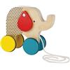 Petit Collage Jumping Jumbo Elephant Wooden Pull Toy - Cute Wooden Rolling Toy I