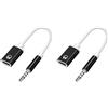 SquarezhenBo 2 adattatori jack per cuffie, cavo audio da maschio 3,5 mm a femmina tipo C, adattatore Aux, da USB C a Aux Audio, adattatore da USB C a Aux, compatibile con lettori MP3, laptop, smartphone