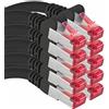 1aTTack.de 2 m - 10 pezzi - Cavo LAN Ethernet Cat6 RJ45 - Nero - Cavo di rete ad alta velocità per streaming, giochi, TV e computer - Stabile e durevole - Perfetto per reti domestiche e uffici