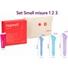 Vagiwell - Dilatatori Vaginali Set Small Confezione 3 Pezzi + Beauty Case In Cotone e Gel Lubrificante Animé 50 Ml