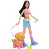 MATTEL Barbie e Cucciolo sui Pattini Castana JMJ45