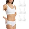 Risalti Reggiseno Senza Ferretto Spalla Larga 3 pz - Bralette Donna Senza Cuciture ed Etichette, Reggiseno Donna in Microfibra Elasticizzata, Brassiere, Top Morbido, Intimo - Made in Italy