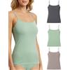 Risalti Canotta Donna Spalla Stretta Eco Friendly 3pz - Canottiera Donna Seamless, Canotta Spalline Sottili in Microfibra Yees Green, Tank Top Sostenibile e Confortevole - Made in Italy