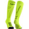 FLOKY RUN UP LONG calze biomeccaniche per running e trekking. Calza alta a compressione. Protezione tendine d'Achille e muscoli gamba, supporto plantare. Massima riduzione vibrazioni (Giallo Fluo, XL)