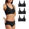 Risalti Reggiseno Senza Ferretto Spalla Larga 3 pz - Bralette Donna Senza Cuciture ed Etichette, Reggiseno Donna in Microfibra Elasticizzata, Brassiere, Top Morbido, Intimo - Made in Italy
