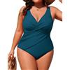 Hanna Nikole Costume da bagno da donna, taglie grandi, push up, costume da bagno intero a forma di costume da bagno elegante, costume da bagno crossover monokinis, costume da bagno regolabile, comodo