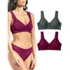 Risalti Reggiseno Senza Ferretto Costina Spalla in Pizzo Rib 2 Pz - Elasticizzato, Intimo Donna in Microfibra, Top Seamless, Sexy Senza Cuciture - Made in Italy