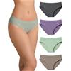 Risalti Mutande Donna Microfibra Eco Friendly 4 pz - Culotte Microfibra Yees Green più Morbide delle Mutande Donna Cotone, Slip Senza Cuciture - Made in Italy