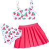 RAISEVERN Costume da bagno da bambina, 3 pezzi, costume da bagno carino per 5-12 anni
