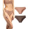 Risalti Slip Donna Pizzo Microfibra Costina 2 Pz - Set Mutande Donna Pizzo Elasticizzate, Mutande Senza Cuciture ed Etichette, Slip Intimo Traspirante più Morbido del Cotone - Made in Italy