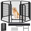 Yaheetech Recinto per Cani 8 Pannelli 65 x 80 cm in Metallo Trasportabile Giardino Conigli Cuccioli Recinzione Rete Animali Domestici Nero