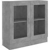 vidaXL Armadietto Vetrina Grigio Cemento 82,5x30,5x80 cm Multistrato