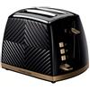 Russell Hobbs 26390 - tostapane a 2 fette, tostapane con design 3D con regolazioni congelate, cancellazione e surriscaldamento, 850 Watt, colore: nero